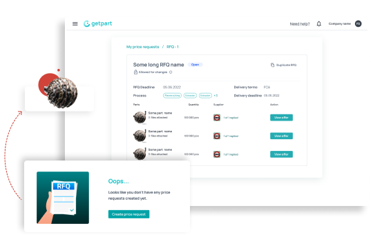 1. Simple and efficient price request process flow